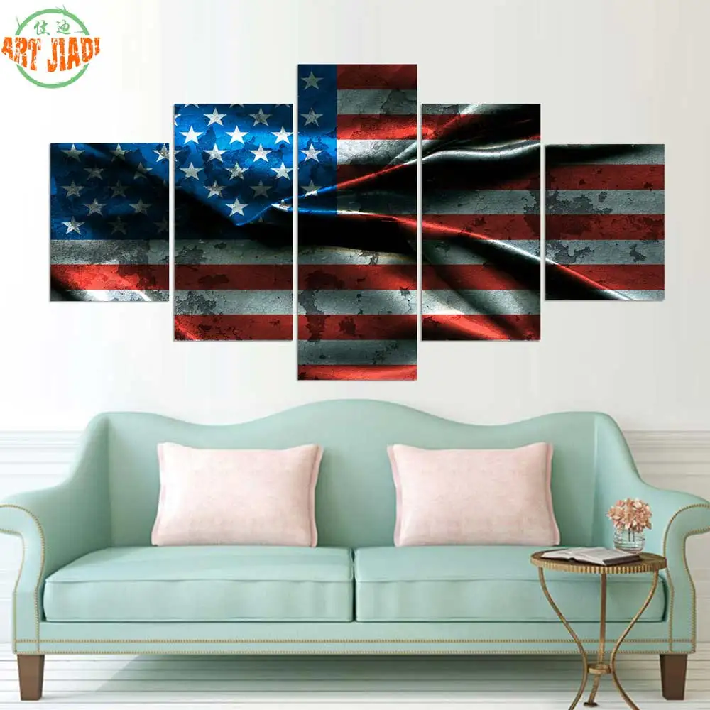 AMERICAN FLAG CANVAS PAINTING 4 Piece or 5 Piece Canvas Art Canvas