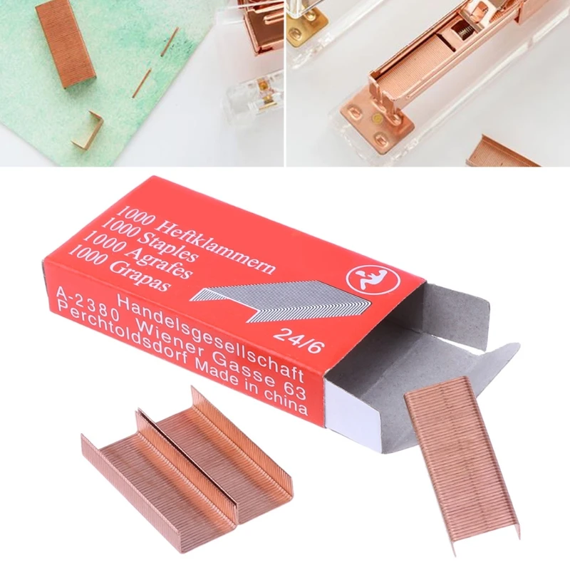 1000pcs/box 12mm 12 24/6 Creative Metal Staples Office School Binding