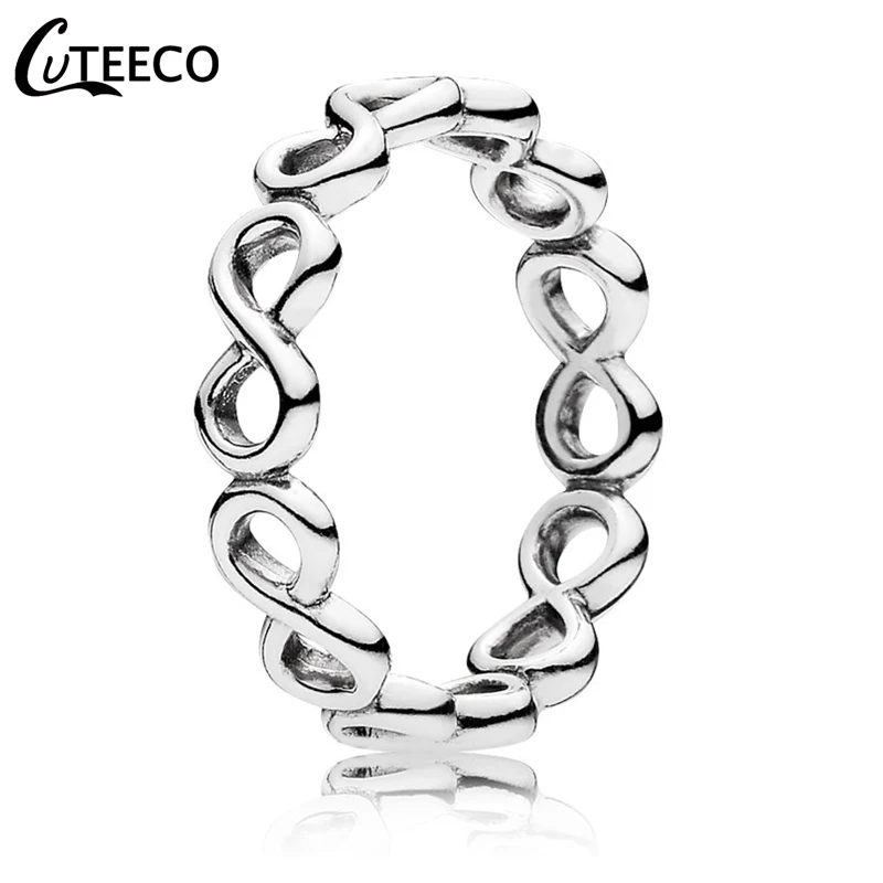 CUTEECO серебристый цвет прозрачный CZ обручальное кольцо для женщин подходит бренд кольца горячая Распродажа ювелирное обручальное кольцо дропшиппинг