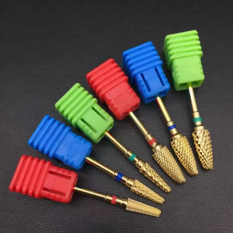 

1 piece of corn-shaped carbide nail drill electric manicure bit machine milling cutter rotating golden nail nail accessories