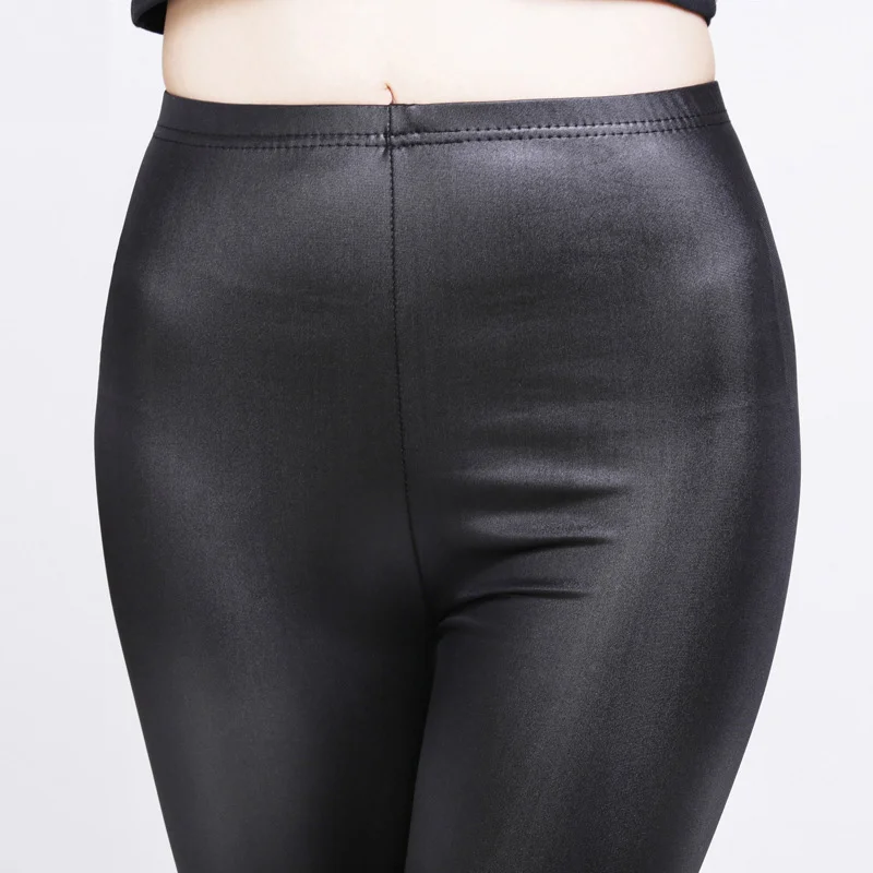 

New Fashion Women Nylon Leggings High Waist Stretch Skinny Shiny Pants Slim Fit Legging Autumn Trousers TC21