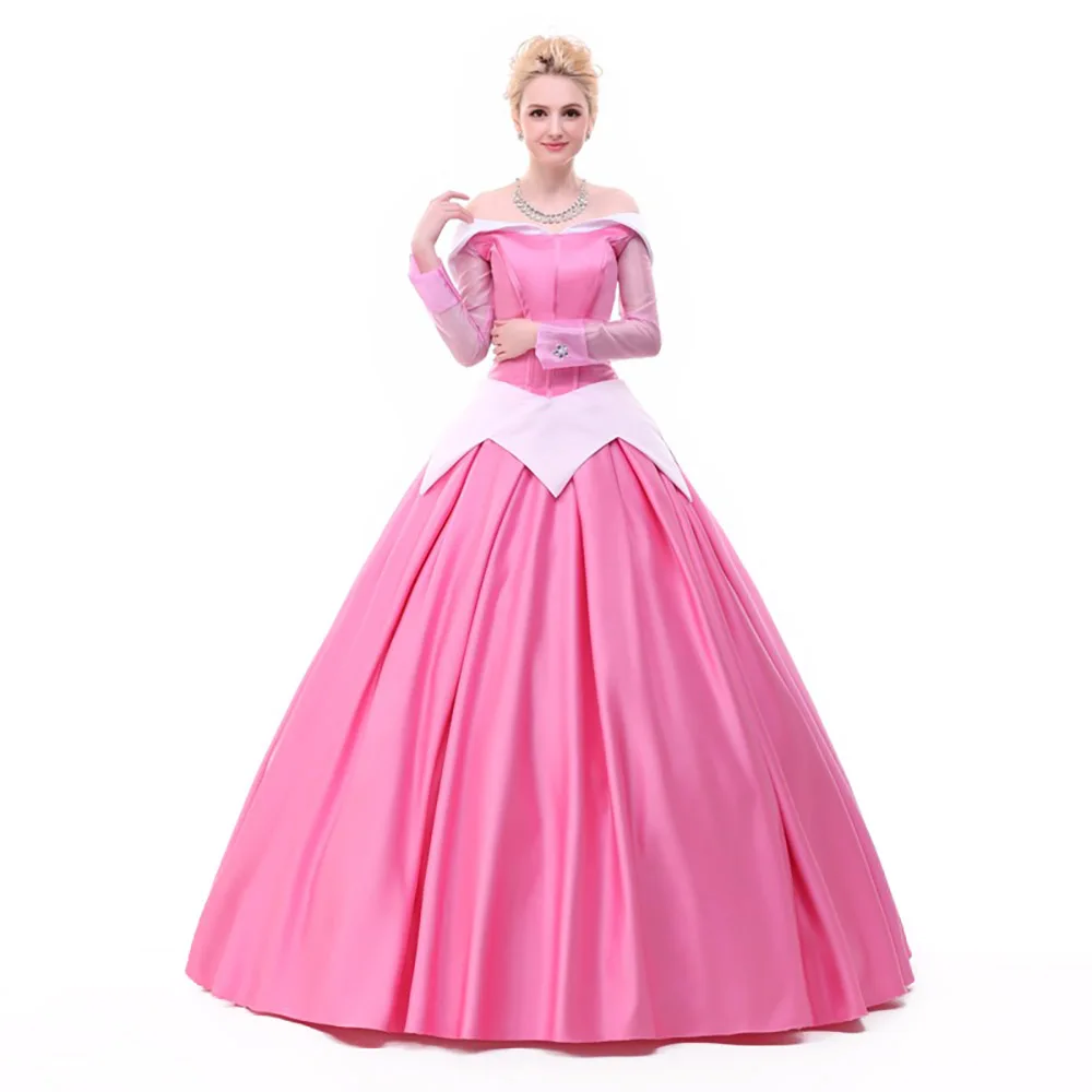 Adult Aurora Dress Sleeping Beauty luxury Cosplay Costume Princess Ball Gown <SA 