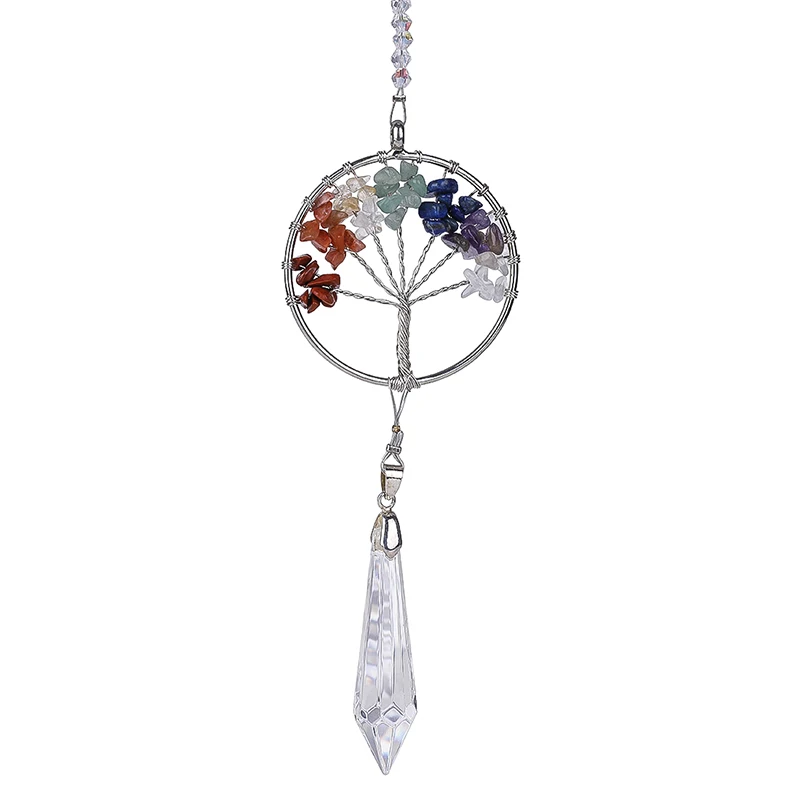 Crystal Suncatcher with Metal Animals Handmade Glass Pendant Hanging Ornament