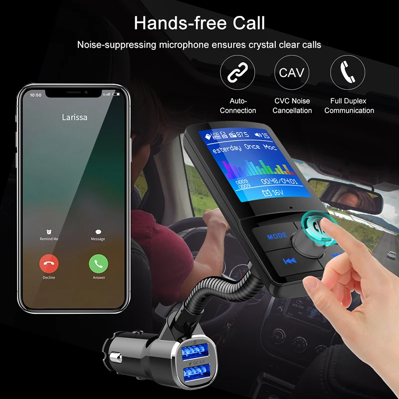 Автомобильный MP3-плеер Bluetooth Hands Free car Kit Nosise подавления модулятор автомобилей Bluetooth mp3 fm-передатчик MP3 плеер USB ЖК-дисплей