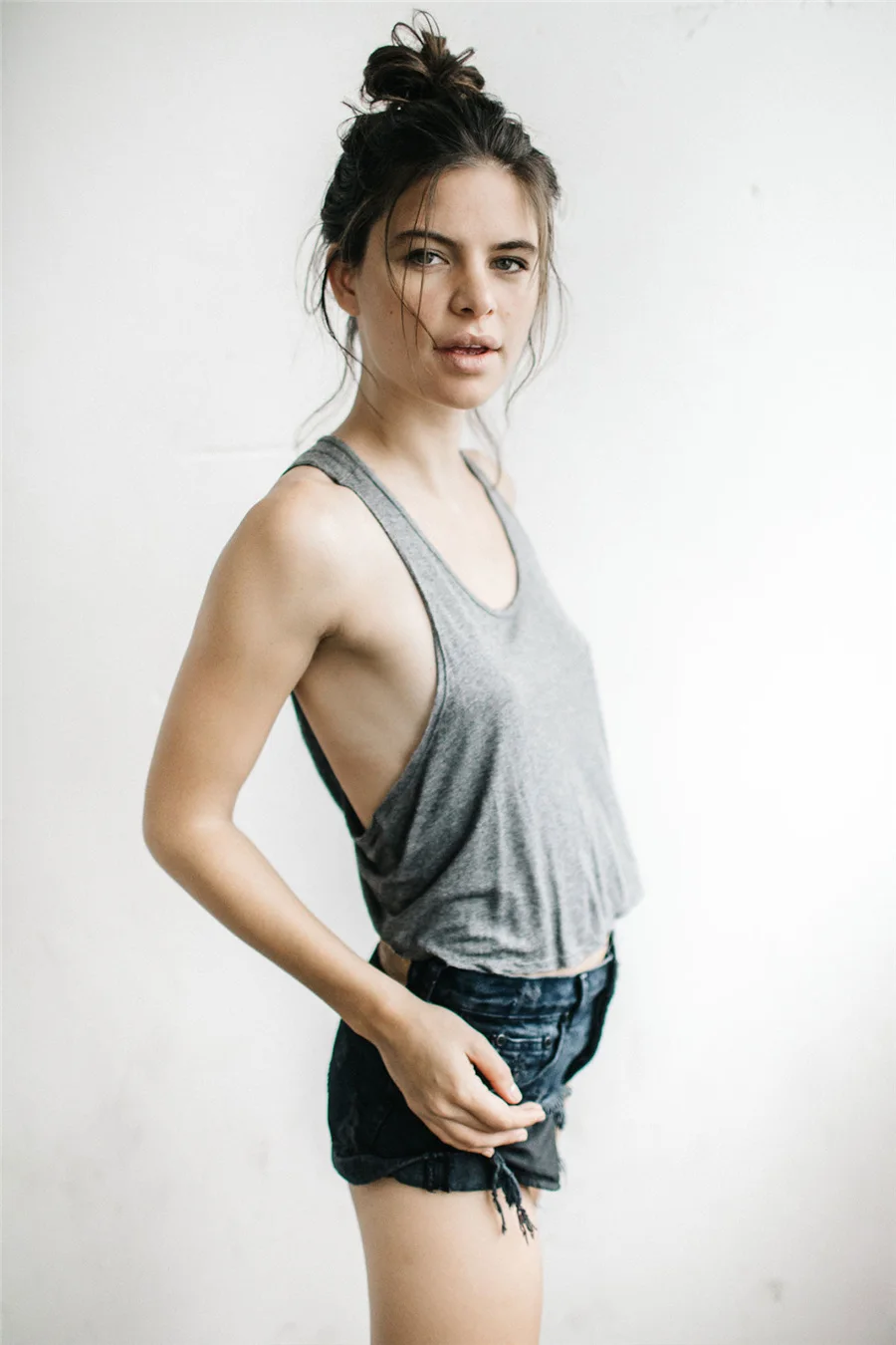 Gladiolus 2018 Tank Top Women Cross Hollow Out Backless Sexy Black Gray Crop Top Women T-Shirt Casual Ladies Loose Tanks Tops  (15)