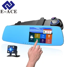 E-ACE 5,0 дюйма Сенсорный экран задний вид автомобильного регистратора зеркало-видеокамера регистраторы Full hd Авто двойной Камера автомобильная видео Регистраторы s