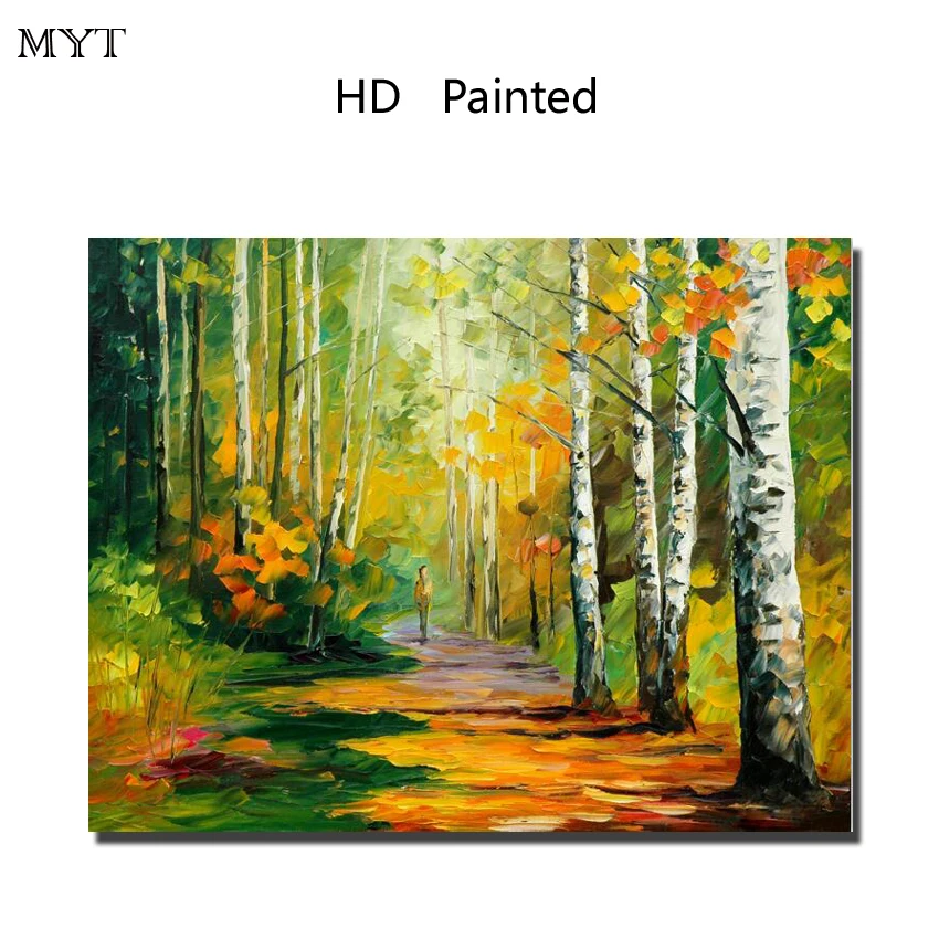 

NEW arrive 1PCS wall picture HD printed painting abstract art on canvas man in forest trees road for bedroom decoration no Frame