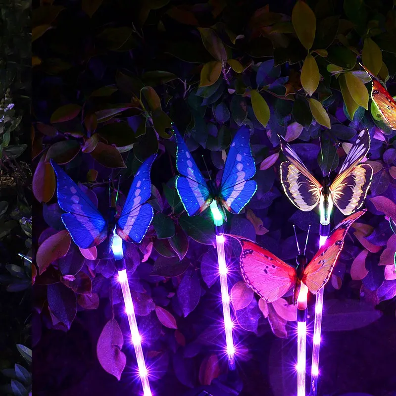 

3pcs Garden Solar Lights Outdoor Multi-color Changing LED Fiber Optic Butterfly Decorative Light DAG-ship