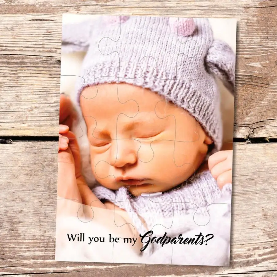 Custom you be my godparts предложение подарок лобзик карты фото головоломки вы будете мой