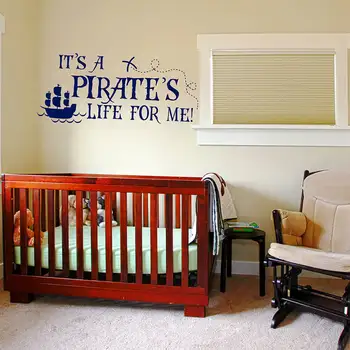 

It's a Pirate's Life for Me Wall Quote Sticker Nautical Theme Wall Quote Decal Pirate Advanture Wall Quote Decor 836Q