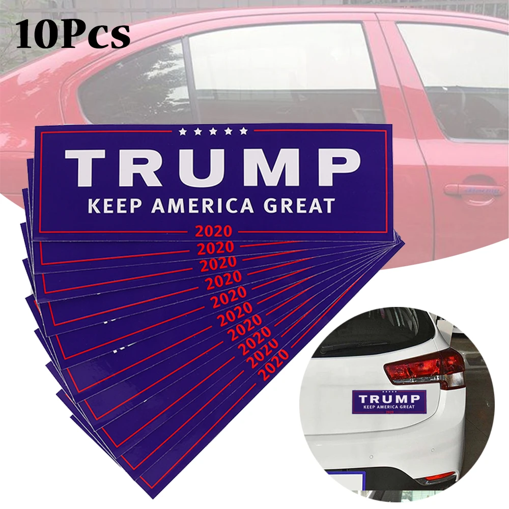 10Pcs Car Sticker Donald Trump For President 2020 Bumper Keep Make America Great