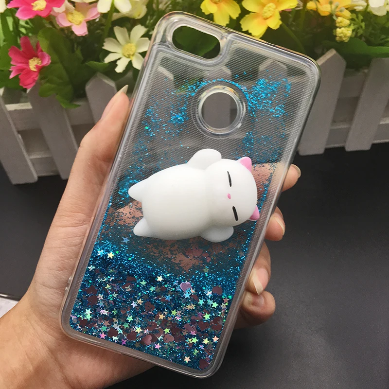 3d Squishy Cat Case For Huawei P8 P9 Lite 2017 Phone Case Liquid Glitter Paillette Sand Quicksand soft Honor 8 LITE Back Cover (18)