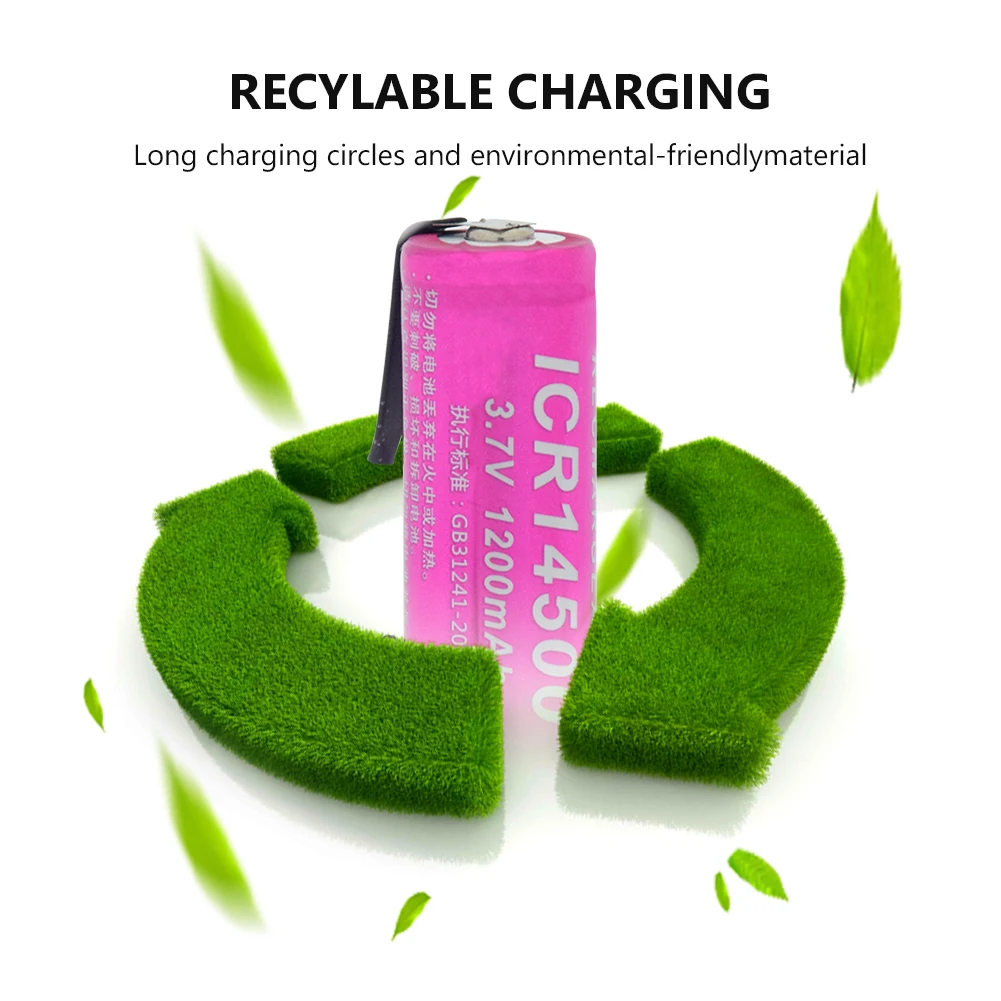 8/10 шт Новый 14500 литий ионный аккумулятор 3 7 V 1200mAh кнопочный Топ ячеек для фонарь