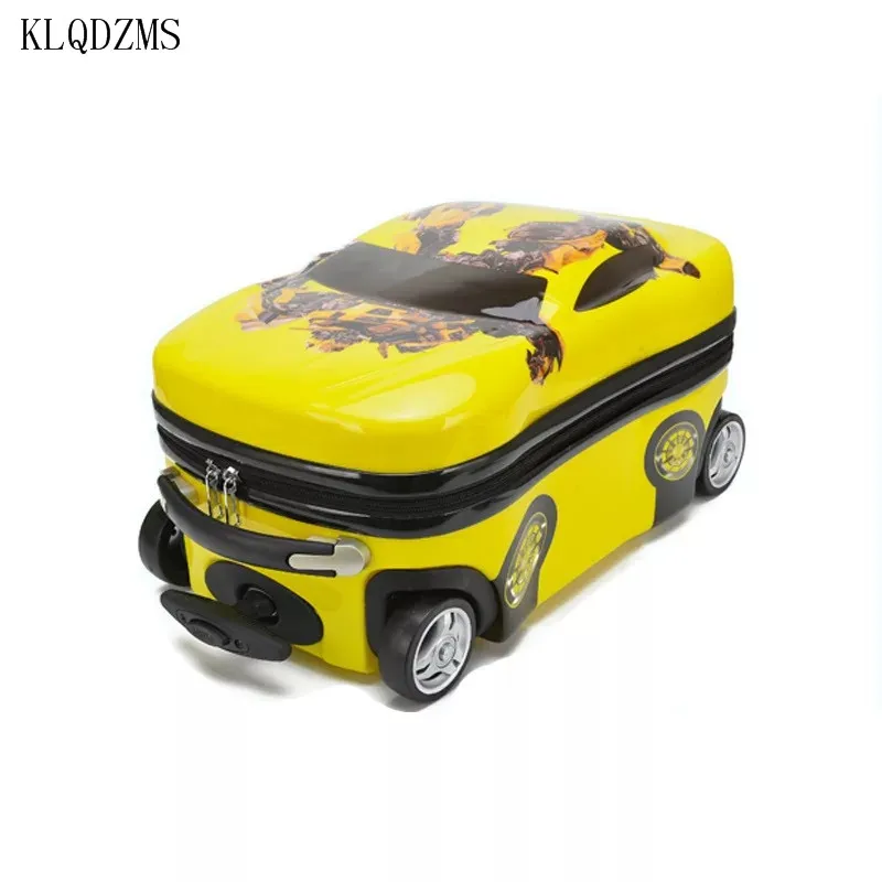 KLQDZMS 3D дети прокатки багаж ABS Автомобильная игрушка из мультфильма тележка чемодан Дорожный чемодан для детей