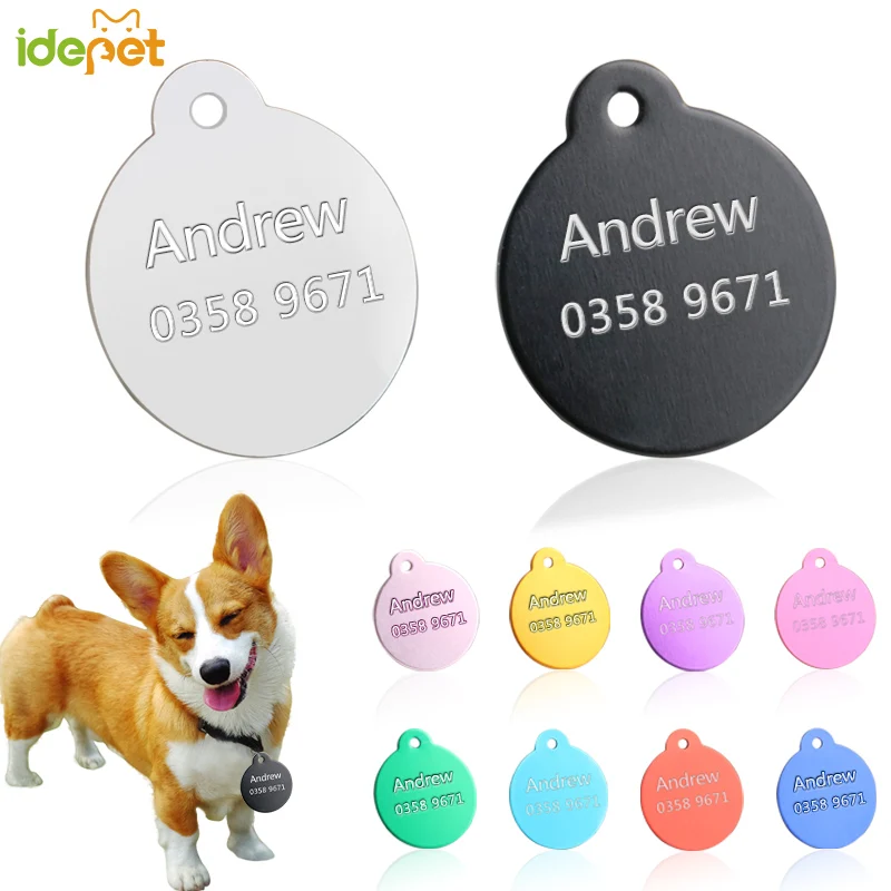 

Pet Customized Dogs Collars and Harnesses Custom Dog Sheet Personalized Dogs Tag Engraved Collar Dog id Tag ID Name Phone 30