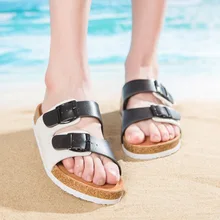 TRAANO/мужские сандалии; коллекция года; модные мужские тапочки; летняя пляжная обувь; обувь для влюбленных; шлепанцы с открытым носком; пробковые тапочки; большие размеры 36-43; CC-179