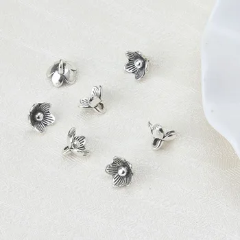 

20pcs/lot 10*7mm Fashion Alloy Rhodium Color Tone Flower Torus Connectors For Women Diy Crimp & End Beads Jewelry Accessories