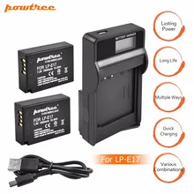2Packs 7.4V 1500mAh LP-E17 LPE17 LP E17 Camera Battery + USB Charger For Canon EOS M3 M5 750D 760D T6i T6s 8000D Kiss X8i L15 pro vertical battery grip holder for canon eos 760d 750d t6s t6i ix8 as bg e18
