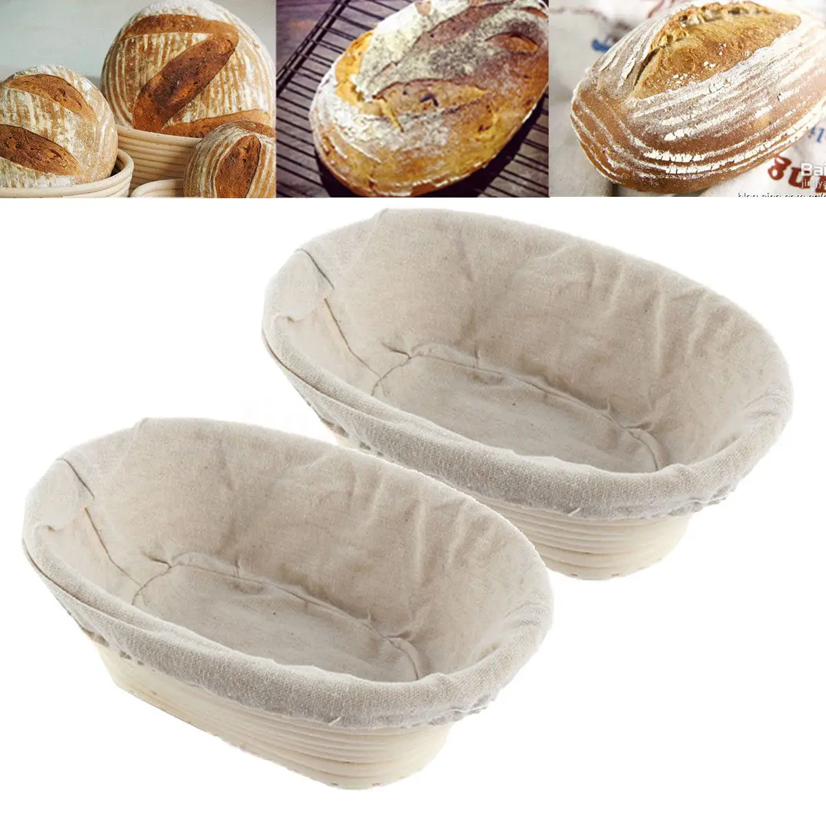 

Various Shapes Oval Bread Fermentation Rattan Storage Basket Country Baguette Dough Proofing Proving Baskets Kitchen DIY Baking