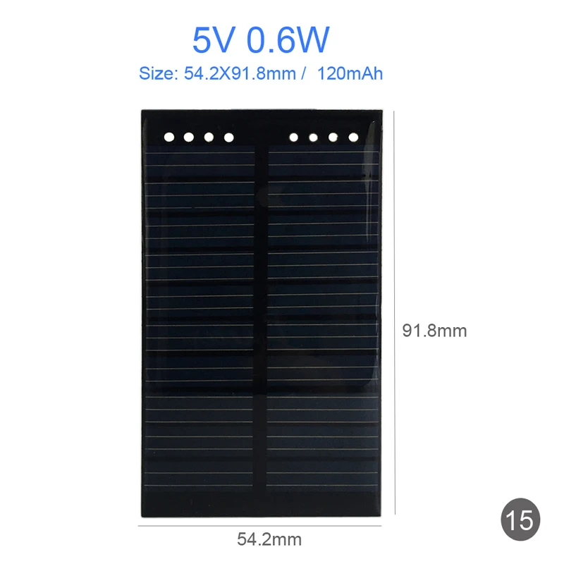 Мини DIY Панели солнечные 5v0. 6 Вт 54x91 мм 120 мАч для ручной работы водяной насос