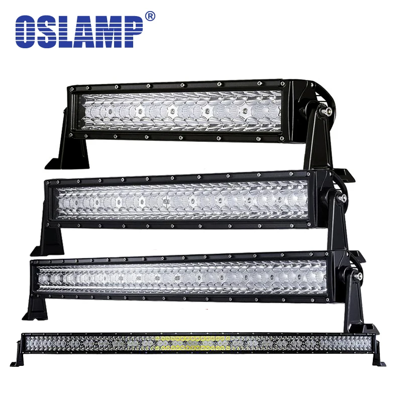 

Oslamp Triple Row 14" 22" 32" 50" Curved Led Light Bar Offroad Combo Beam Led Work Light Bar for Boat Car ATV Truck 4X4 Pickup