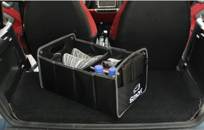 Smart Fortwo ForFour логотип складной черный ящик для хранения сумка ткань Оксфорд Организатор Авто-Стайлинг авто аксессуары, верхняя часть сетчатая багажник