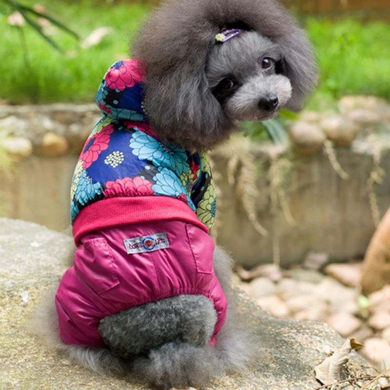 Abrrlo Толстая теплая куртка зимняя одежда для собак пальто для домашних животных одежда комбинезон с капюшоном теплая одежда для собак
