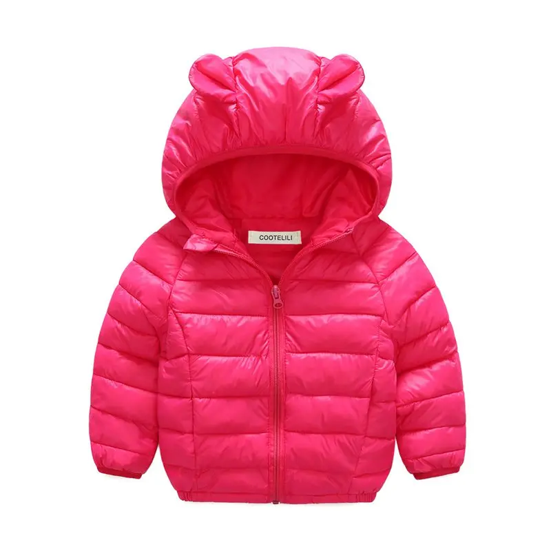 COOTELILI 70-120cm Cute Bear Ear Winter Jackets Girls Baby Coat Outerwear Thicken Hooded Winter Children Boys Girls Clothes  (1)