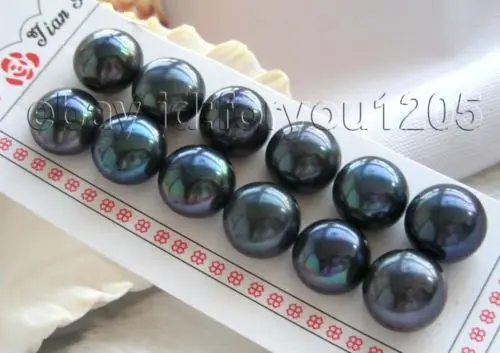 

Free shipping Wholesale 6pairs Natural 12mm Black Pearl Earrings!