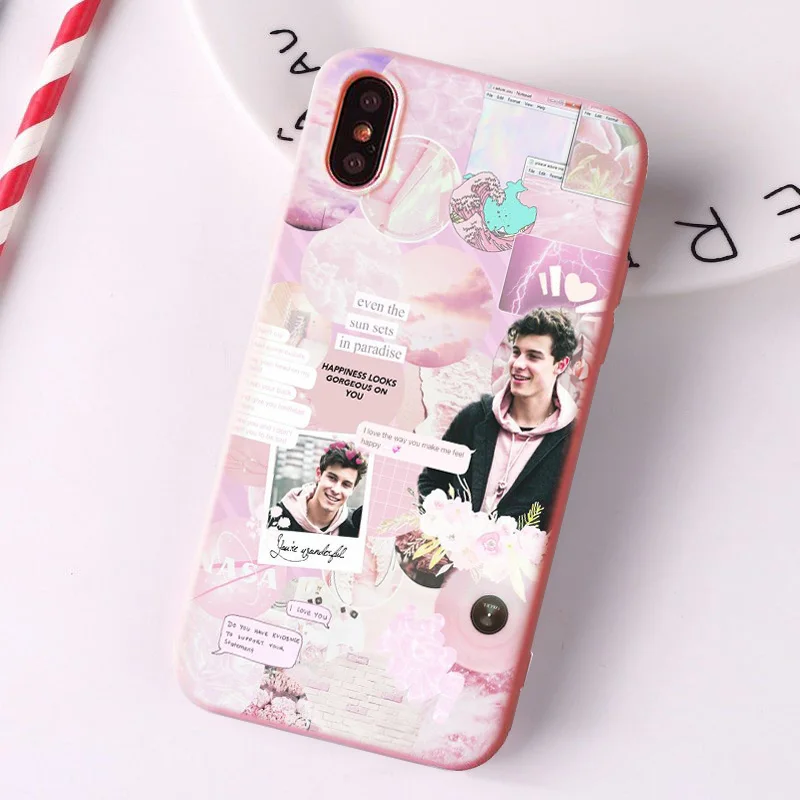 1998 Shawn Mendes розовый матовый чехол для телефона с рисунком для iPhone 6 6S 7 7Plus 8 8Plus X XS 11 ProMax пластиковый чехол для iPhone 7 Чехол - Цвет: TPU