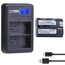 PowerTrust 1 sztuk 2650mAh BP-511 BP 511 BP511 BP511A bateria + LCD USB podwójna ładowarka do canona EOS 40D 300D 5D 20D 30D 50D