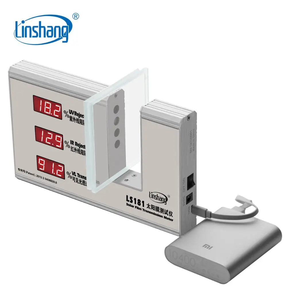 Linshang LS181 окно оттенок Трансмиссия метр тест Солнечная пленка оконное стекло 950nm IR 365nm ультрафиолетовое отклонение пропускания