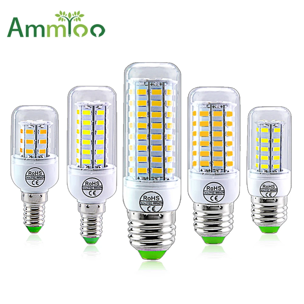 E27 светодиодный светильник E14 SMD 5730 220 V лампочки Кукуруза 24 36 56 72 s Lamparas Люстра для