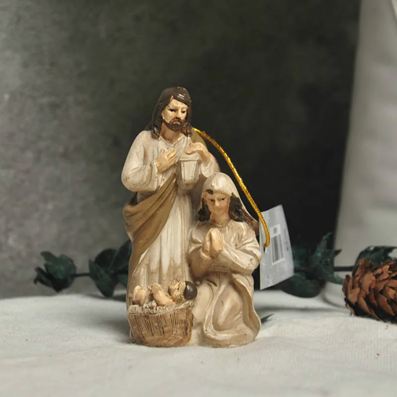 

Resin Crafts Manger Group Jesus born Catholic ornaments Pendant Church Dating Gifts