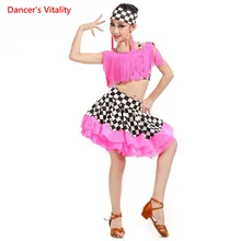 Детский костюм для латинских танцев для взрослых топ с кисточками из спандекса+ юбка 2 шт. комплект для латинских танцев для женщин костюмы для латинских танцев S-4XL