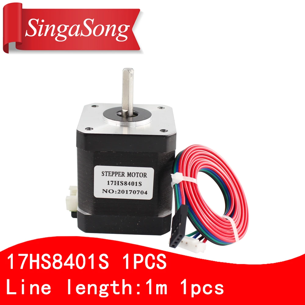 Free shipping 1PCS 4 lead Nema17 Stepper Motor 42 motor 17HS8401S 1 8A CE ROSH ISO