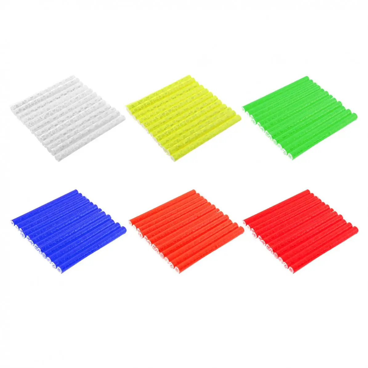 

12pcs/lot 6 Colour Bicycle Light Reflective Stripe Wheel Rim Spoke Clip Tube Safety Warning Light Cycling Strip Bike Accessories