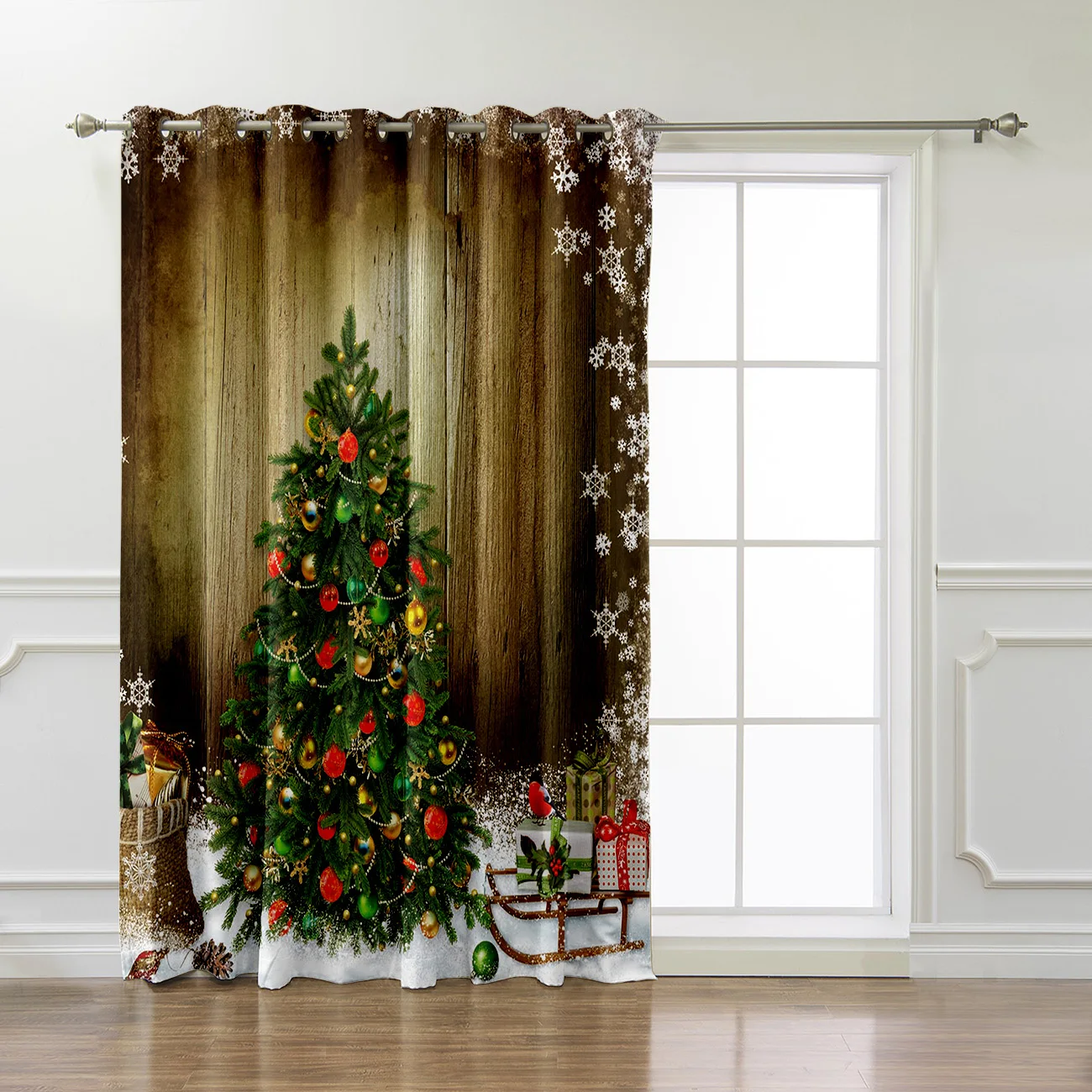 Рождественская занавеска для окна с изображением снежного цветка, занавески для спальни, занавески для наружной спальни, Детские оконные занавески, панели