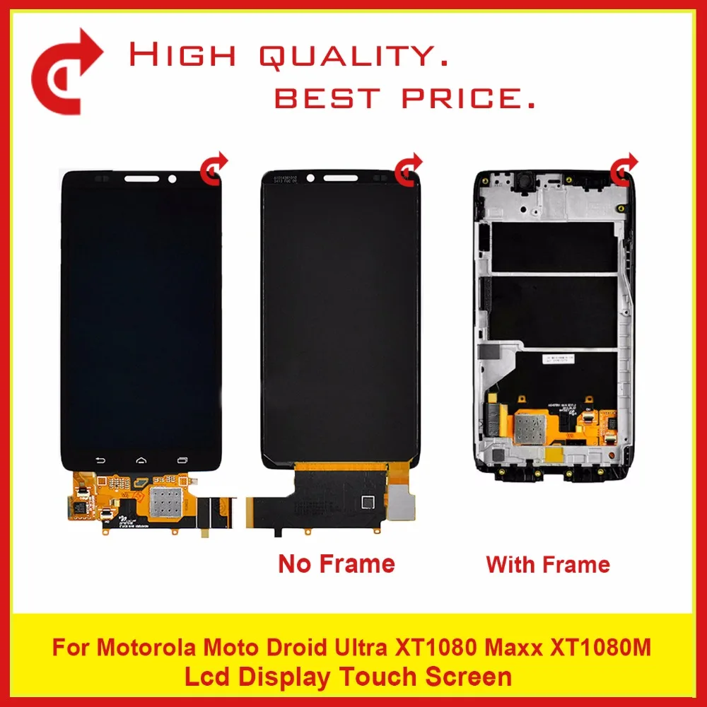 

High Quality 4.3" For Motorola Droid Ultra XT1080 Maxx XT1080M Full Lcd Display With Touch Screen Digitizer Panel Assembly Frame