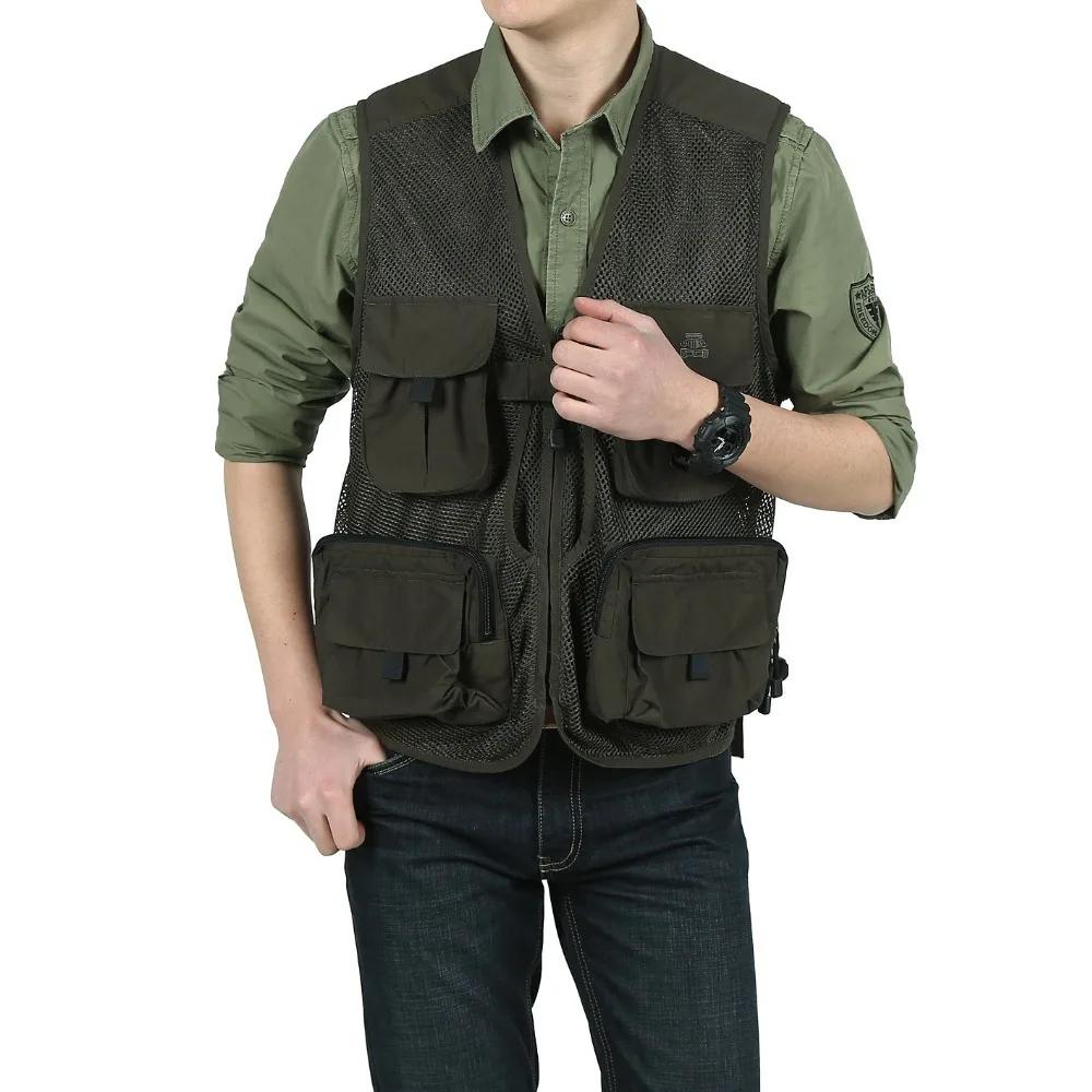 New Summer Outdoor Mesh Vest Men's Multi pocket Photography Waistcoat