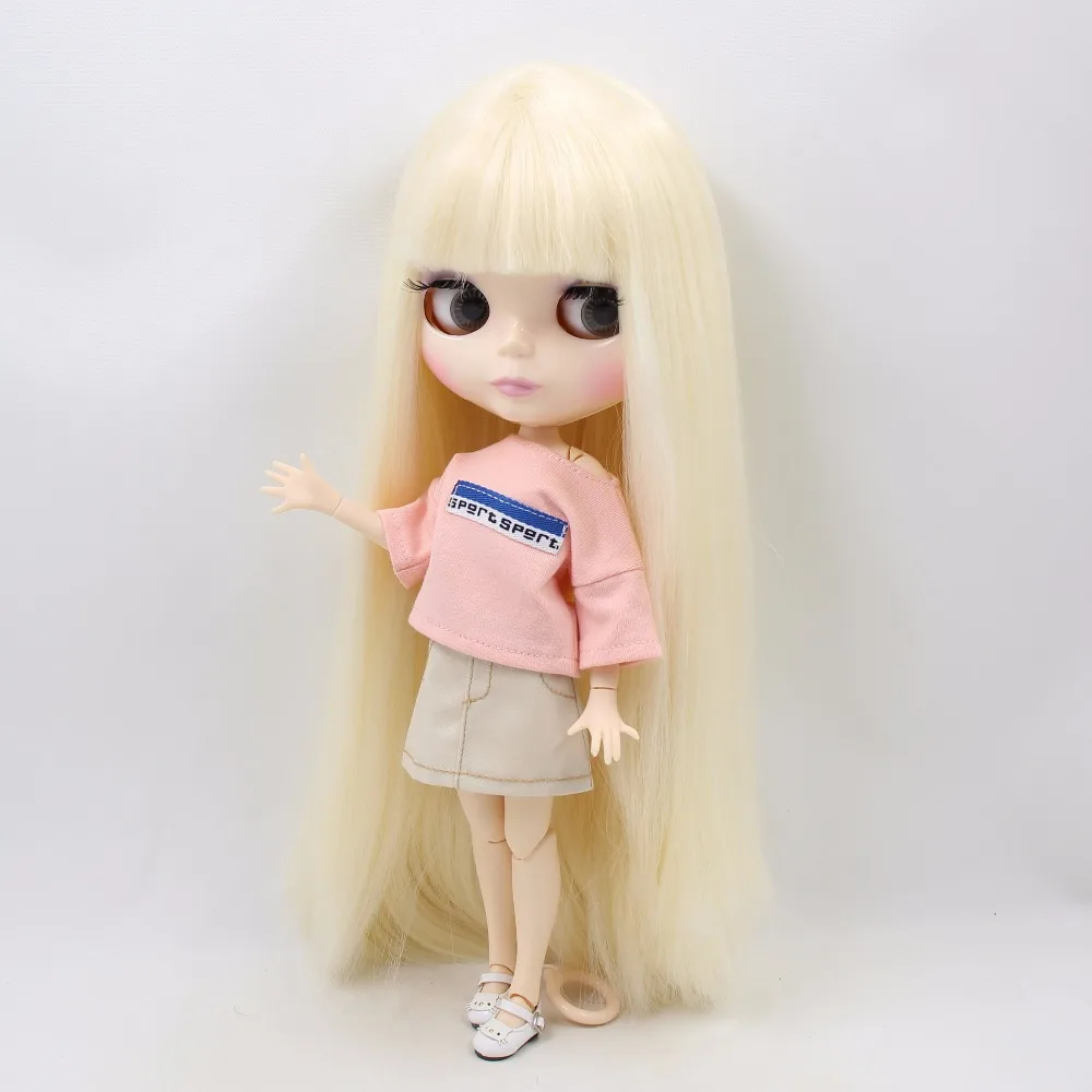 Neo Blythe Doll with Blonde Hair, White Skin, Shiny Cute Face & Custom Jointed Body 2