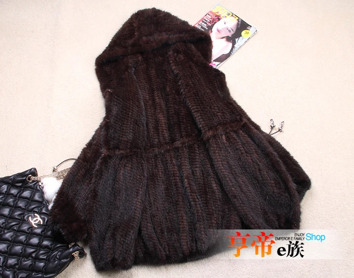 Женское модное натуральное вязаное Норковое меховое пальто куртка с капюшоном зимнее женское меховое пальто тонкий пояс