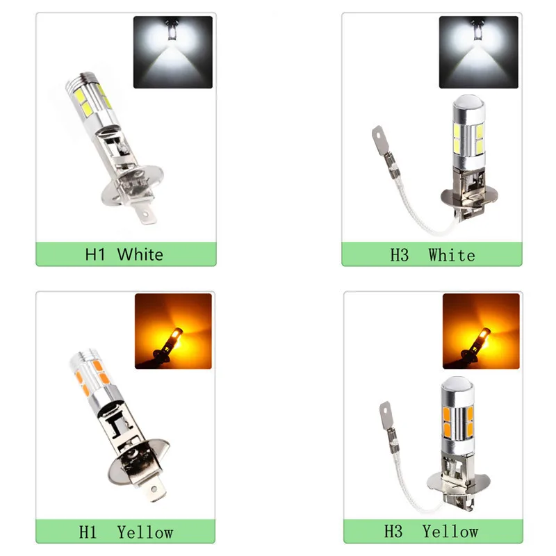 

led car light Fog led high power lamp - H3 H1 5630 smd Auto car led bulbs Car Light Source parking 12V 6000K Headlight