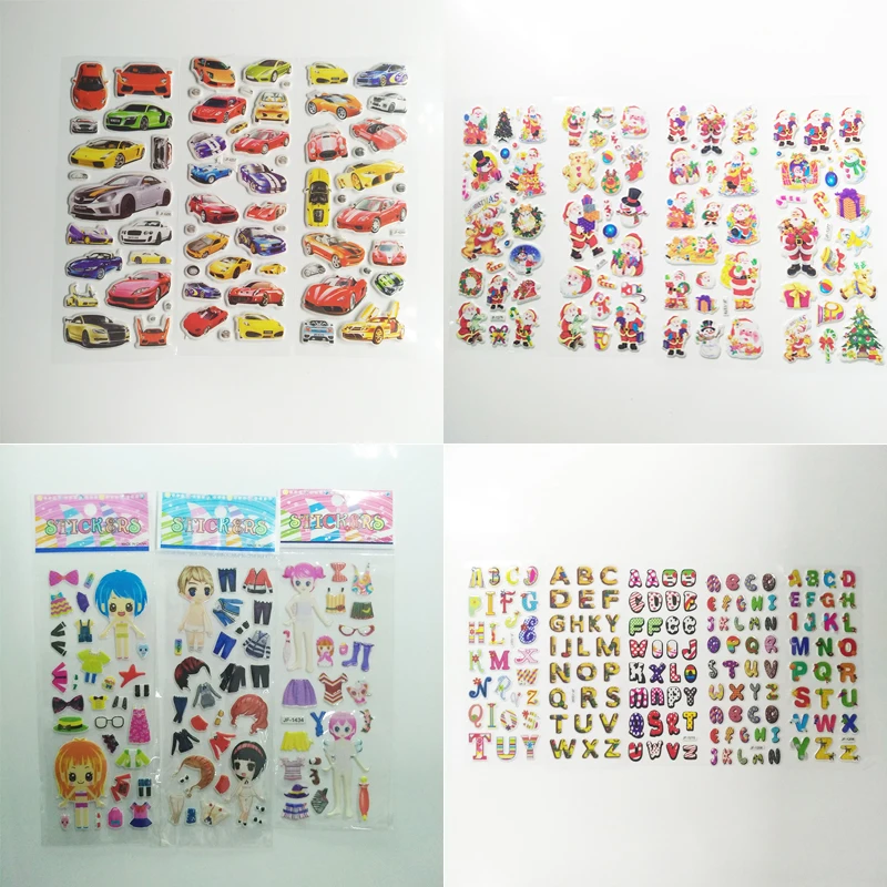 

Self-Adhesive Cartoon Stickers DIY Scrapbook Stationery Diary 3D Stickers Kids Toy Children Gift Send Random 4 Sheets
