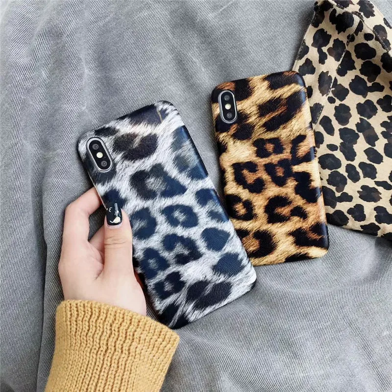 Retro Leopard PU Leather Phone Case for iPhone XSMAX Case for iPhone XXR66S78Plus Case Luxury Soft Cute Cover Silicon Matte03