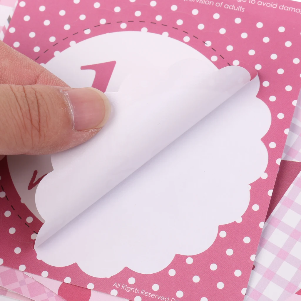 Cute Paper Baby Monthly Sticker Party Baby Shower Photo Prop 1 -12 Months