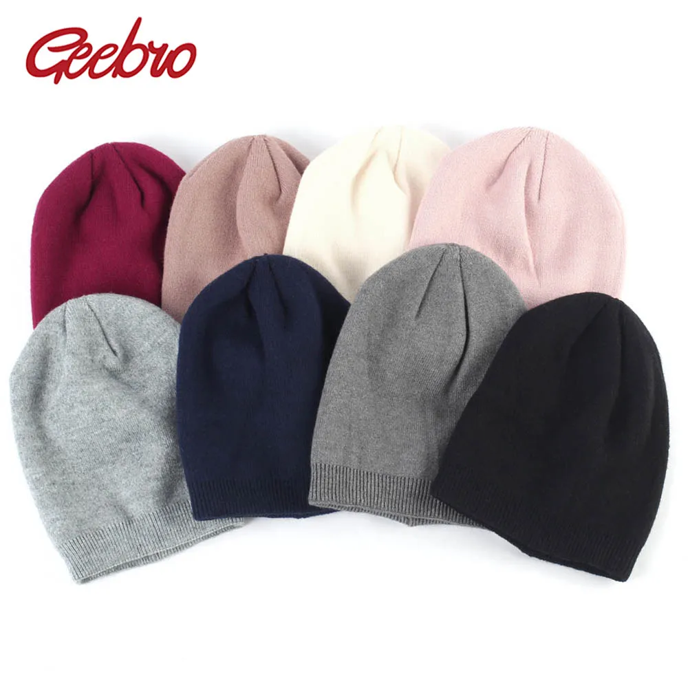 

Geebro Baby Beanie Hat Autumn Wool Knitted Solid Slouchy Beanie for Girls and Boys Winter Cashmere Skullies Hats for Kids DQ851