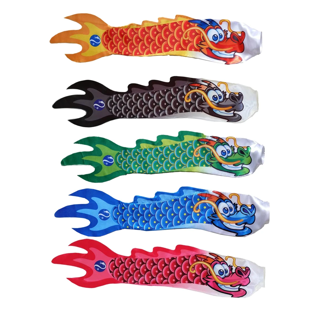 5 Couleurs Dragon Chinois Windsock Vent Streamer Drapeau Jardin Camping Spinner