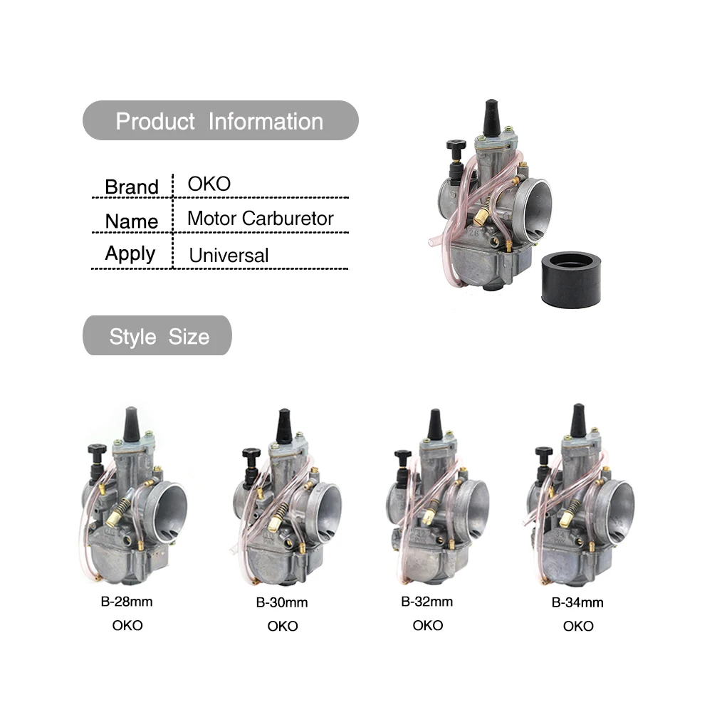 ZSDTRP Universal For Keihin Koso OKO Motorcycle Carburetor 21 24 26 28 30 32 34mm With Power Jet Dirt Bike 2T 4T PWK Carburador ZSDTRP Universal For Keihin Koso OKO Motorcycle Carburetor 21 24 26 28 30 32 34mm With Power Jet Dirt Bike 2T 4T PWK Carburador