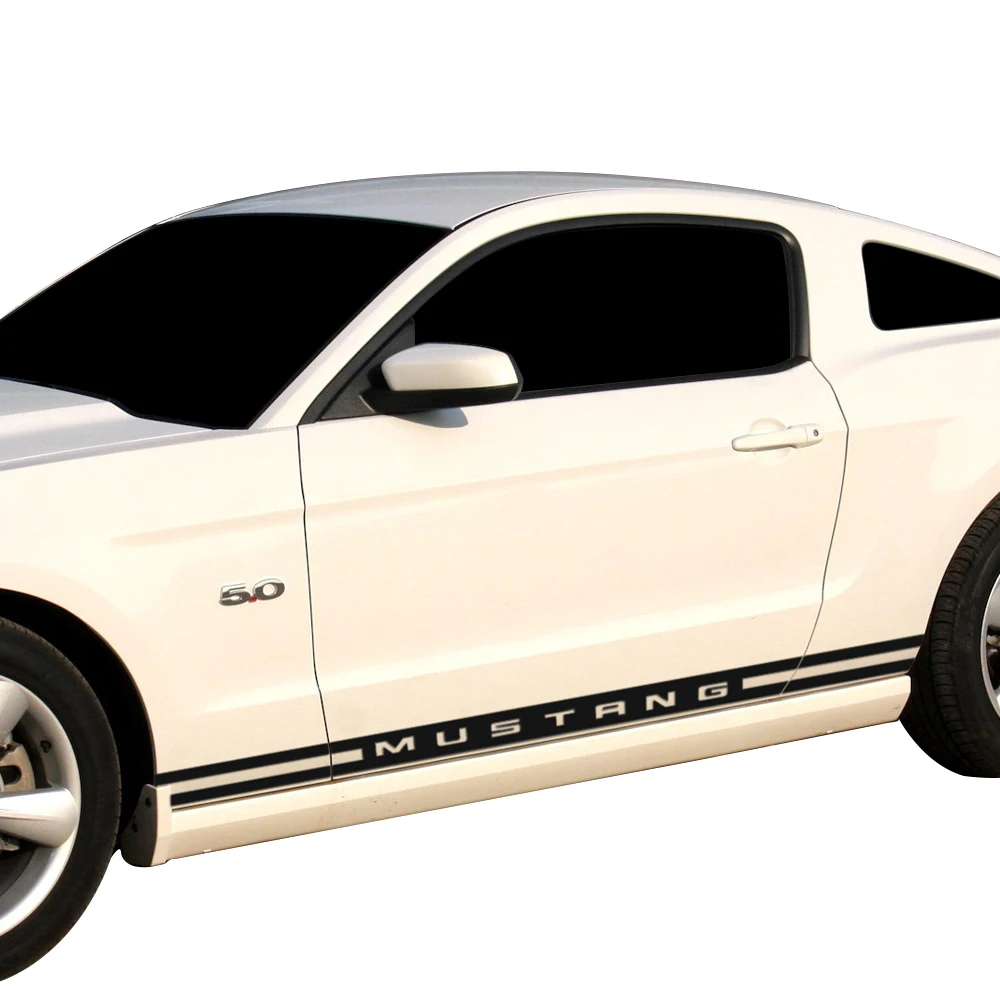 Car Styling Rally Kit Racing Stripes Vinyl Decal Graphic Body Door Side Skirt Stickers for Ford Mustang 2015-2019 Accessories